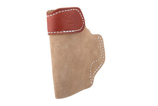 DeSantis leather tuckable holster features a suede finish